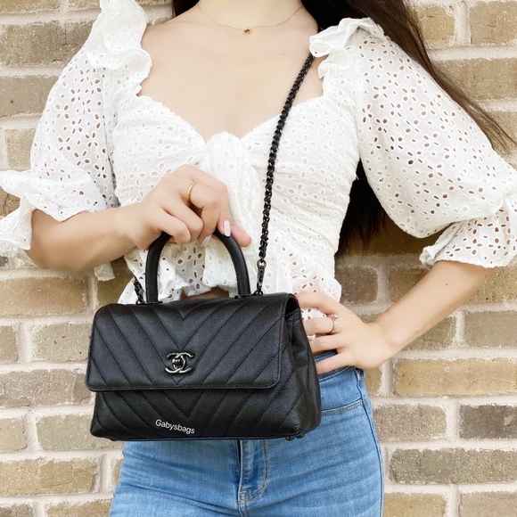 SOLD 😭 Chanel Coco Handle So black Classic Mini Flap Bag - Picture 3 of 8